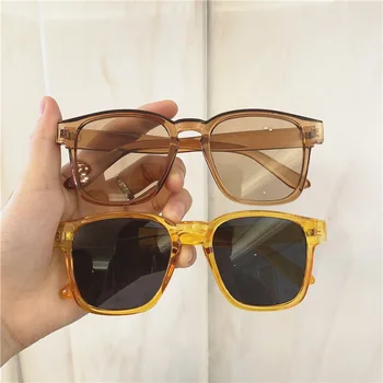 

ins retro simple large frame sun glasses Korean style fashionable transparent sunglasses trendy internet Red Holiday Street