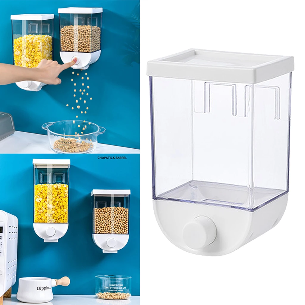 Kitchen Wall Mounted Cereal Dispenser Dry Food Storage Container Self-adhesive Kitchen Wall Mounted Cereal Dispenser Dry Food Storage Container Self-adhesive