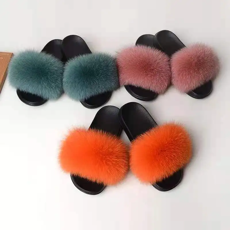 Nuovo Design Pantofole Da Donna Sandali Morbidi Open Toe Casual Slides Outdoor Slider Sandali Fluffy Fur Slides Vendor Peluche Infradito