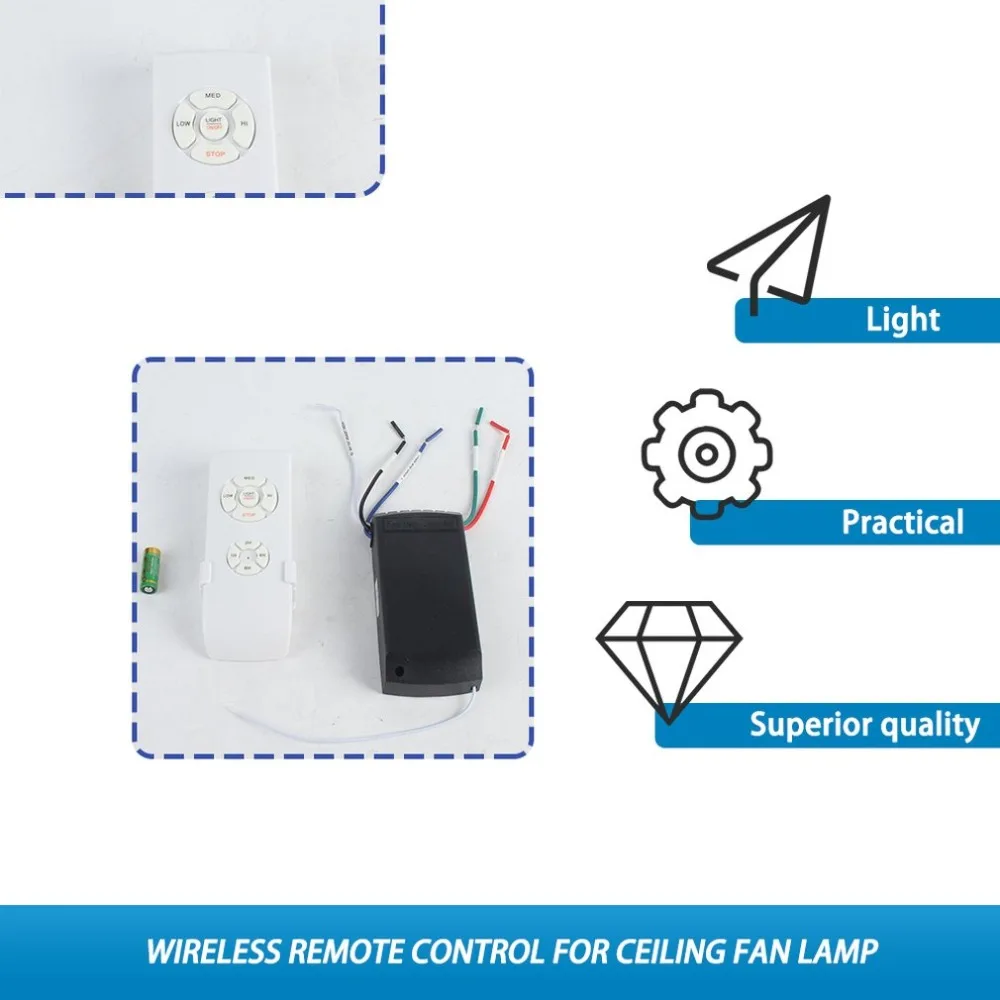 Потолочный вентилятор лампа пульт дистанционного управления Комплект 110-240 в синхронизация беспроводной контрольный переключатель регулировка скорости ветра передатчик приемник Универсальный