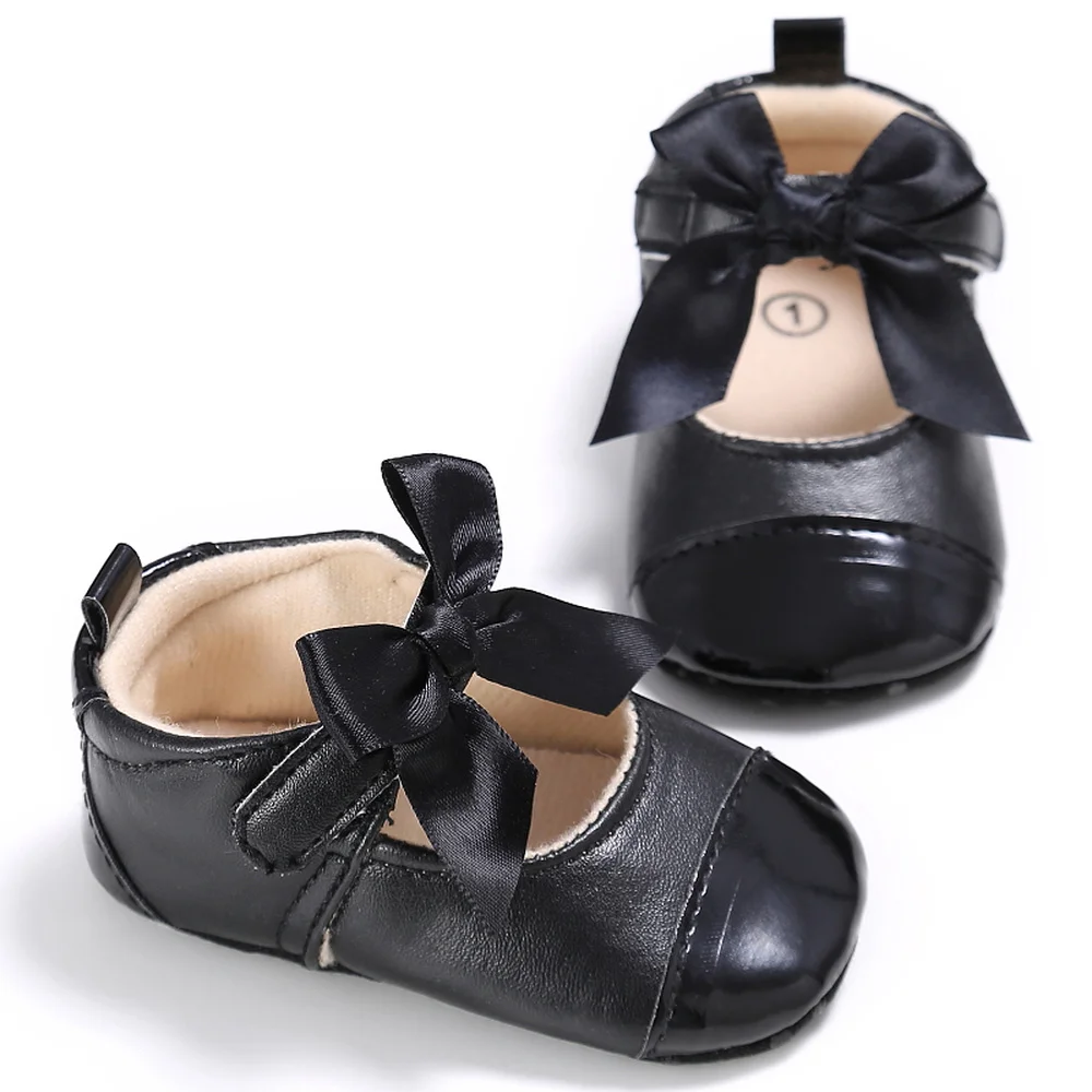 Обувь для новорожденных девочек; модная обувь принцессы с мягкой подошвой из искусственной кожи с бантом и кружевом для малышей 0-18 месяцев; обувь для первых шагов