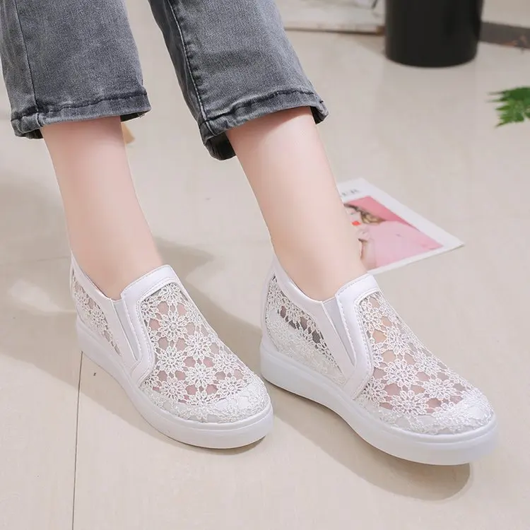 

Fashion Brand Women Sandals Flat Heel Platform Wedges Shoes For Women Hollow Black White Leather Summer Sandal Shoes