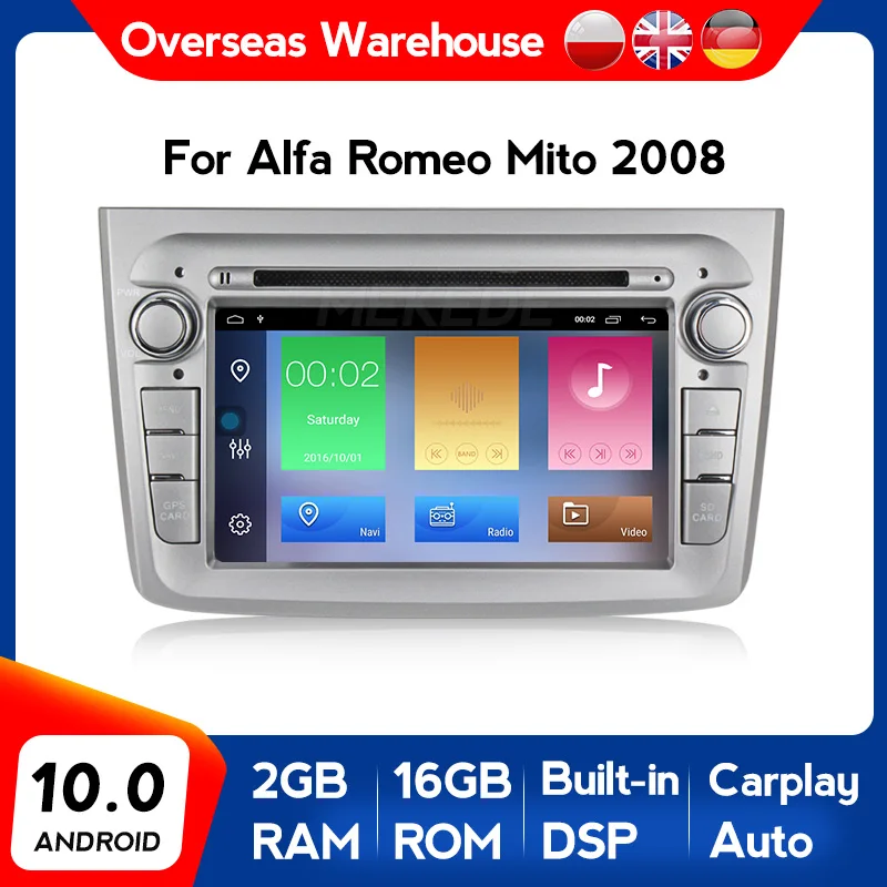 YelloBerry Android 10 0 2 Гб ПЗУ 16 DVD-плеер для Alfa ROM eo Mito 147 159 Авторадио в наличии Испании