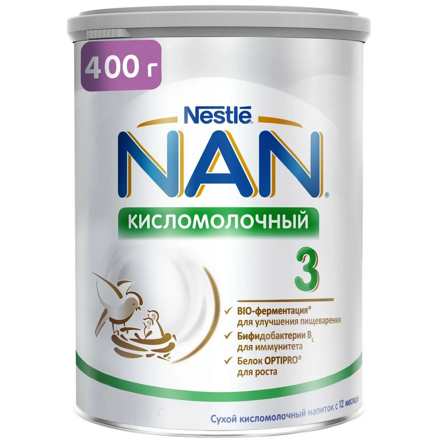 Детская Смесь NAN 3 Кисломолочный (Nestle) с 12 месяцев 400 г | Мать и ребенок