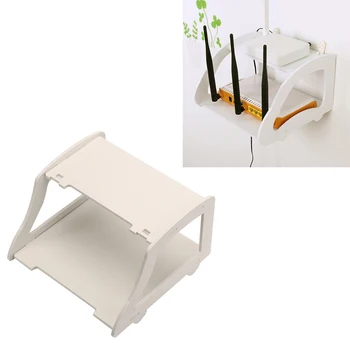 

Wall Mount Wifi Router Storage Box Wood Telephone Storage Rack Cable Organizer Wall Shelf Router Rack Home Storage