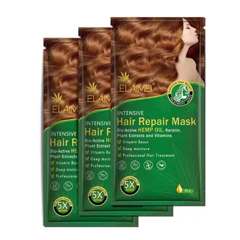 

35g Herbal Seed Oil Automatic Hair Repair Nourishing Mask Moisturizing Steam Heating Cream Conditioner for Dry Damaged Scalp