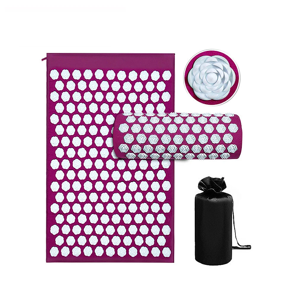 

66*42cm Massager Cushion Massage Yoga Mat Lotus Acupressure Pillow Set Neck Back Foot Massager Pain Stress Relief Massage Pad