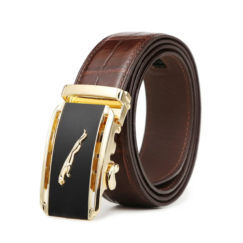 

Crocodile Belt Male Leisure Time Waist Jaguar Business Affairs Man Genuine Leather Automatic Buckle Trend ceinture homme men's