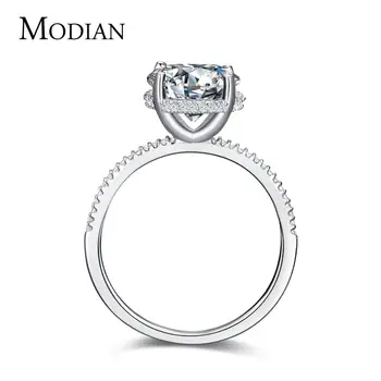 

Modian New Design Fashion Charm Sparkling Ten Hearts Clear Zircon Finger Classic CZ Ring For Women Wedding Engagement Jewelry
