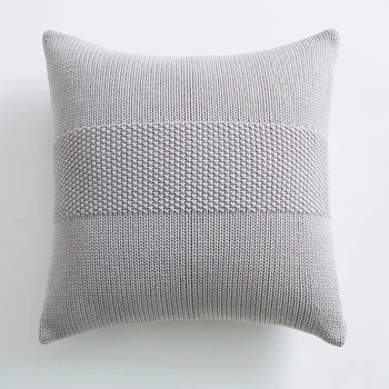 

Knit Cushion Cover 45x45cm Solid Pillow Cover Cotton Pink Ivory Grey Cream Home decoration Square Pillow Case For sofa Bed