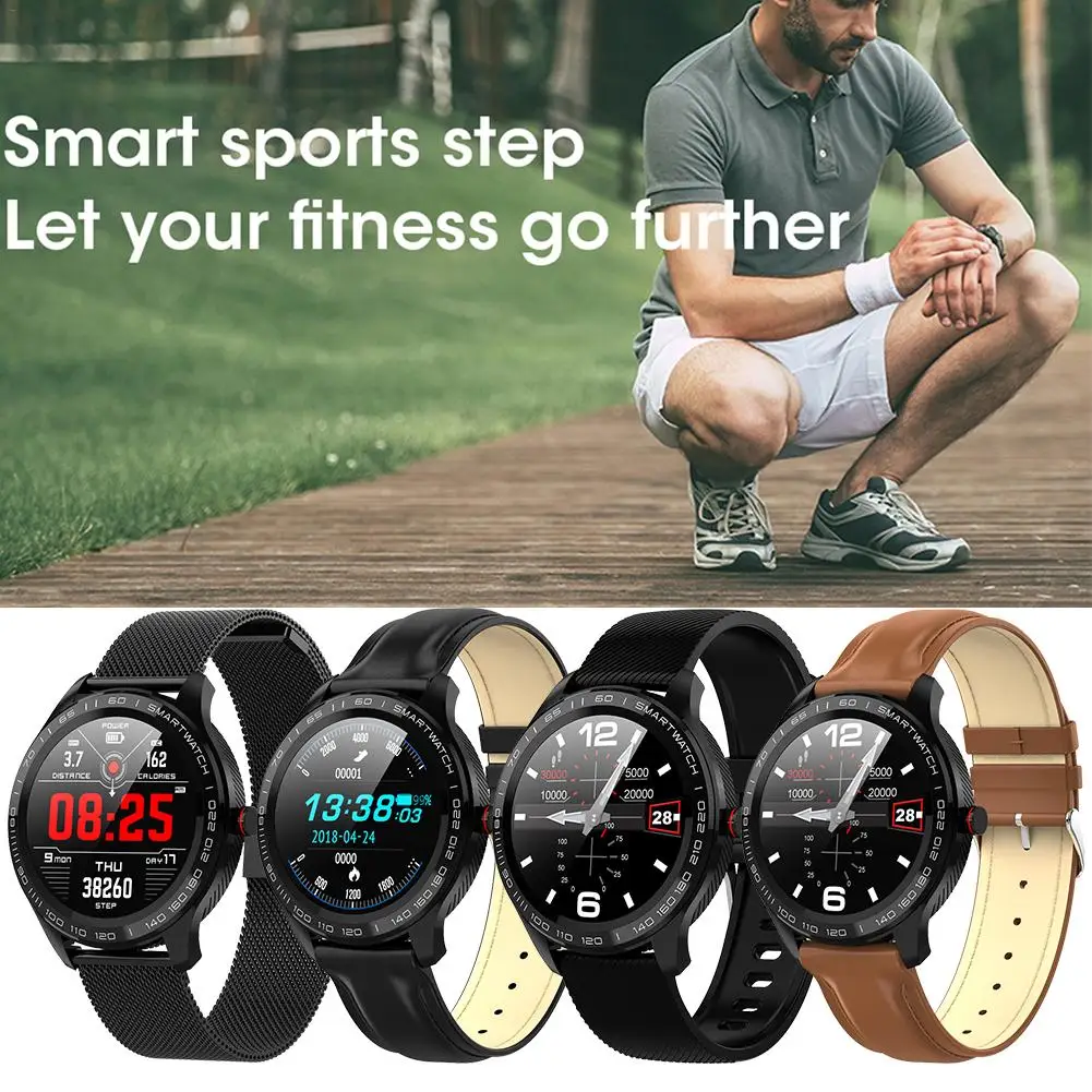 L9 Color Screen Bluetooth Men's Smart Watch Cardiogram+PPG HRV Heart Rate Sphygmomanometer IP68 Smart Bracelet for Android IOS