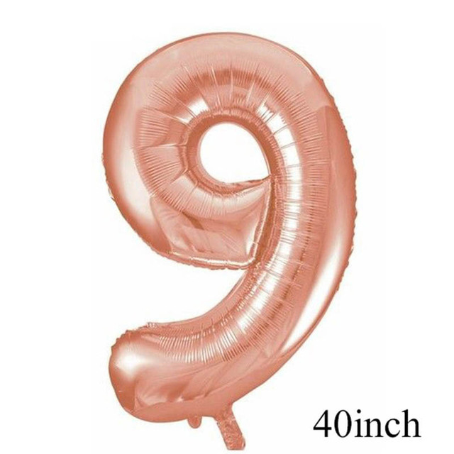 Birthday Rose Gold Number Foil Balloon Party Decorations Kids First 1st 2nd 3rd Birthday Baby Shower Boy Girl Baloons