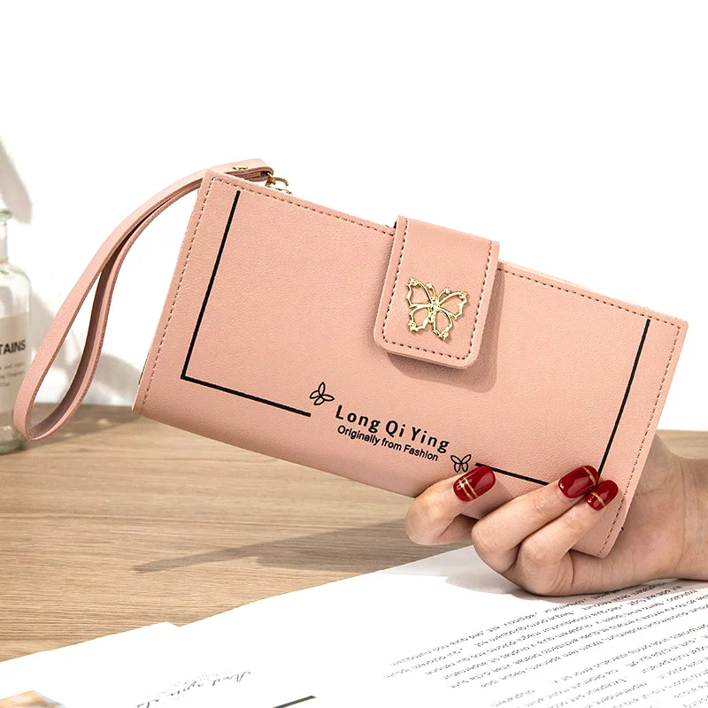 Fashion Women Wallet PU Leather Lady Purses Long Zipper Coin Purse Cards ID Photo Holder Money Bags Girls Wristlet Wallets Cases