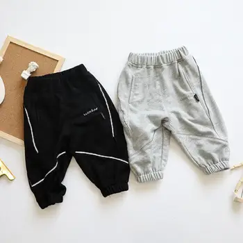 

2020 Korea style girls boys long pants spring fashion kids sports pants 1-6t HJ396