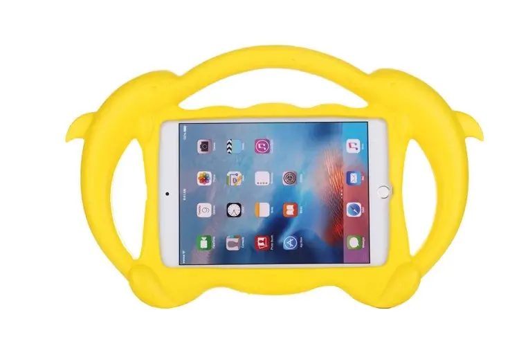 Детский чехол для iPad mini 2 3 4 5, моющийся чехол с рисунком рыбы, милый противоударный чехол-подставка с ручкой, защитный чехол для планшета, Новое поступление - Цвет: Цвет: желтый