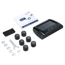 Беспроводная система контроля давления в шинах на солнечной батарее TPMS, TMPS для грузовиков RV+ 6 внешних датчиков для автомобилей RV, буксировочных прицепов