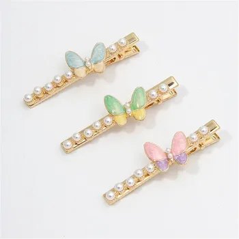 

Butterfly Hair Clip Pearl Hair Pins Golden Metal Bobby Pin Hairpin Clamps Barrettes Headwear for Women Korean Hair Accessories
