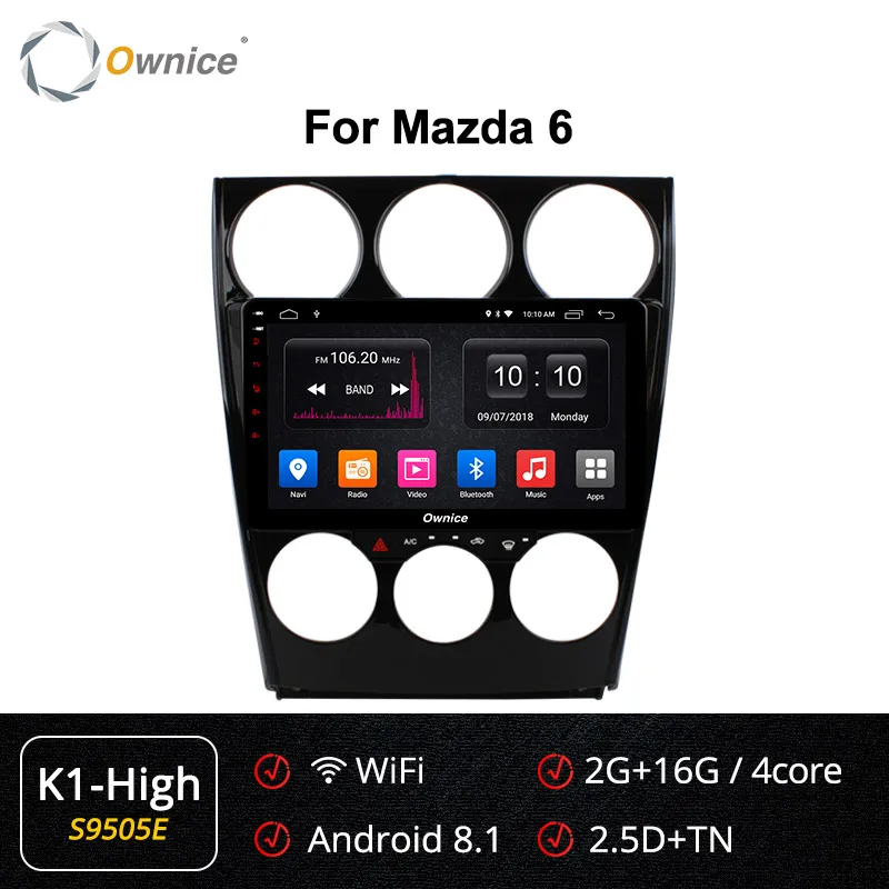 Ownice k3 k5 k6 Восьмиядерный Android 9,0 4G LTE DSP 360 Panorama оптический автомобильный dvd gps для Mazda 6 2006- авто радио плеер - Цвет: S9505 K1-High