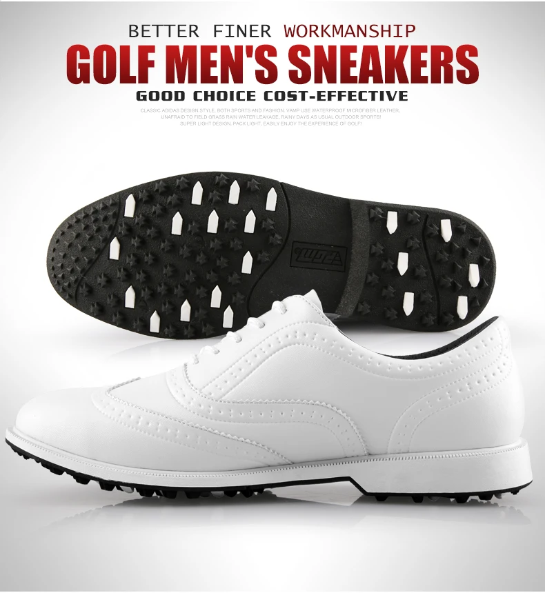 Pgm/кожаная обувь для гольфа; Мужская водонепроницаемая обувь для гольфа; Мужская обувь в английском стиле; нескользящие дышащие кроссовки; Повседневная Деловая обувь для гольфа