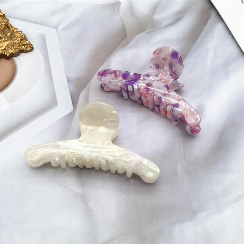 Korean Geometric Acetate Hair Claws Big Size Hair Crabs Clip 2021 Leopard Print Hair Clamps for Women Fashion Hair Accessories