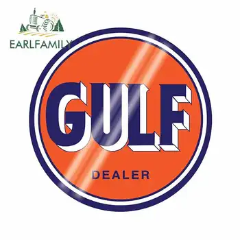 

EARLFAMILY 13cm x 12.9cm for 4 INCH GULF GASOLINE Car Bumper Window Car Stickers Vinyl Fashion Decals Waterproof Decoration