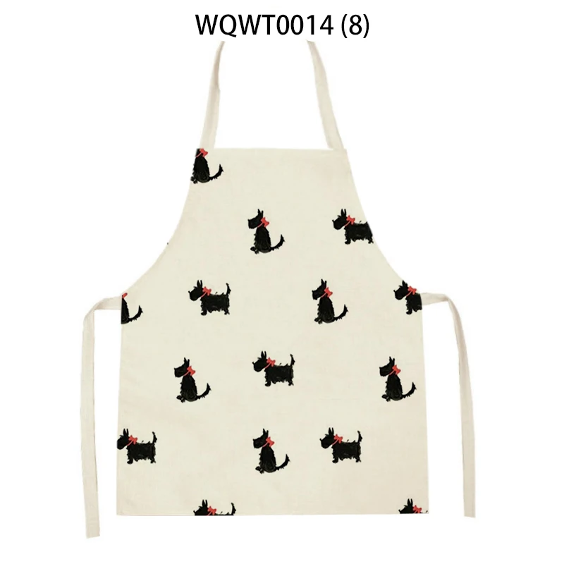 Cartoon Dog Paw Patrolling Cotton Dachshund Dog Painted Bulldog Dachshund Kitchen Apron Housewife Aprons Cooking Household