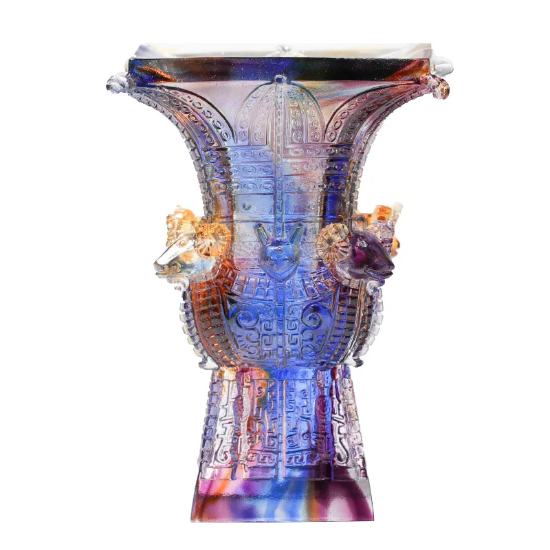 Premium Easten Beauty Four Sheep Square Flowers Vase Golored Glaze Cute Animal Statue Bottle House Hall Table Cheerful Decorate 4