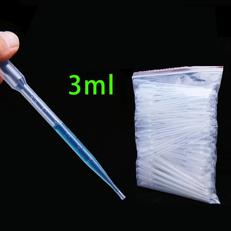 50 1000Pcs, 3Ml Wegwerp Afgestudeerd Pasteurpipet Plastic Pipet Transparante Dropper Pasteur
