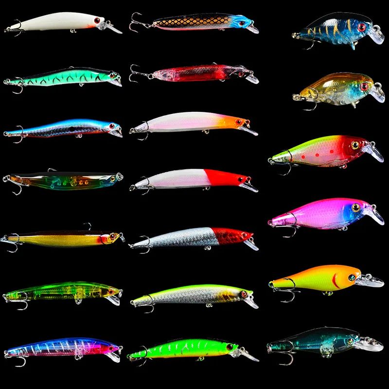 20 шт. набор жесткой приманки Классическая Смешанная приманка Topmouth Culter Bass принимает все приманки для моделирования горячая Распродажа