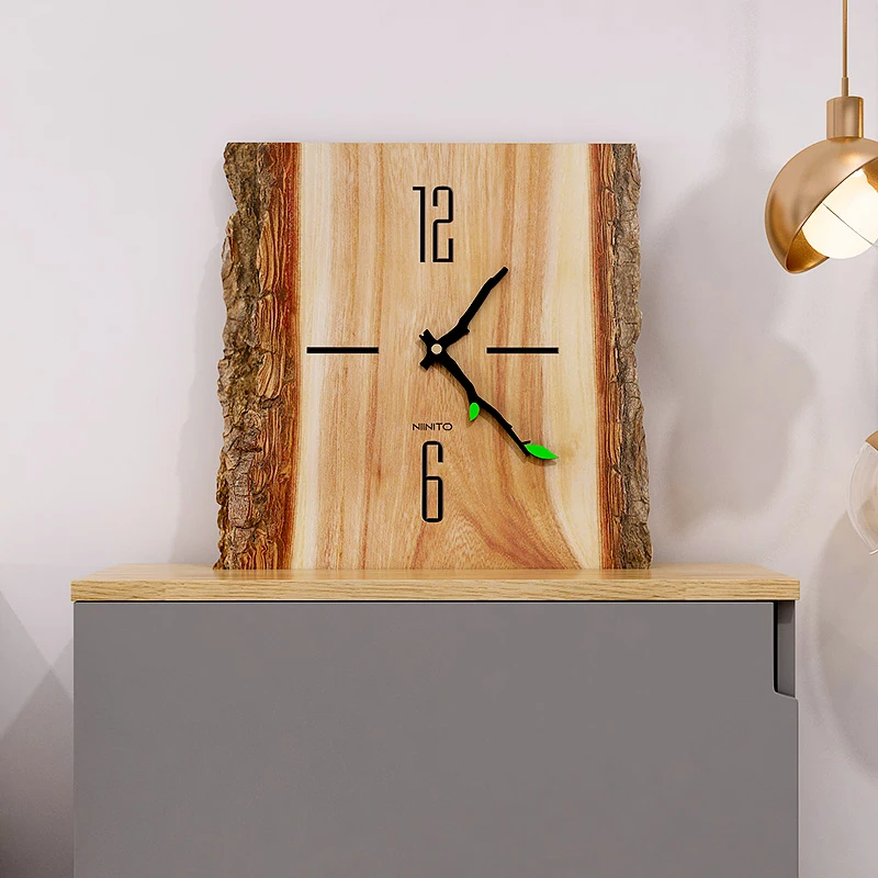 Wall Clock Simple Modern Design Wooden Clocks For Bedroom Wood Wall Watch Home Decor Silent image 6
