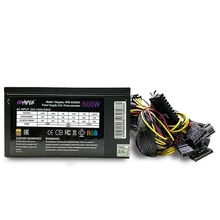 Блок питания HIPER HPB-600RGB 600W, ATX 2.31, 140х140 mm Fan, 5x SATA, 2x PCI-E, 1x CPU, EPS12V, 200-240 В, 20+4 pin