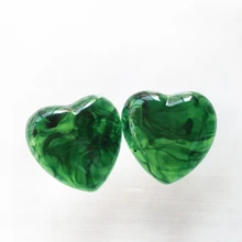 UJBOX, большие зеленые, розовые, фиолетовые серьги-гвоздики с сердечком, женские акриловые украшения с узором, аксессуары для свадебной вечеринки, подарок на день рождения