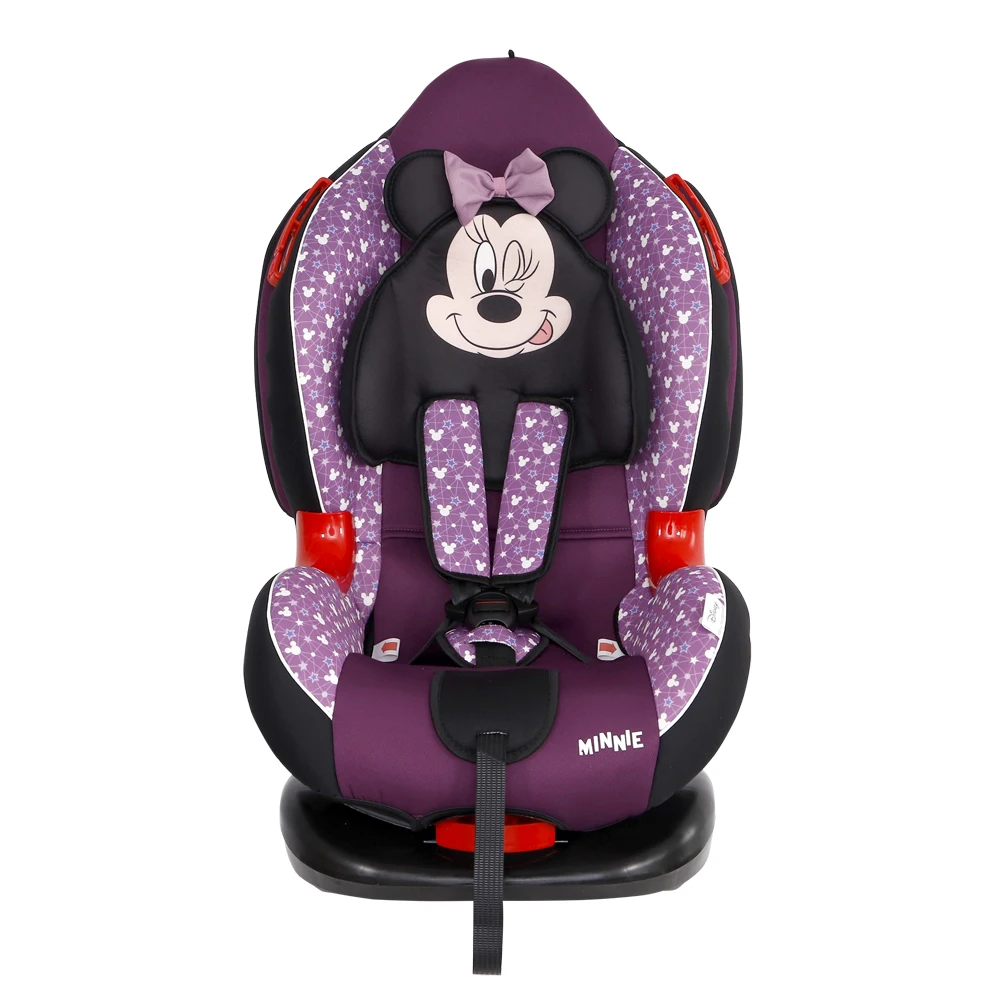 Детское автокресло SIGER серия Кокон ISOFIX Disney Минни Маус звезды, фиолетовый