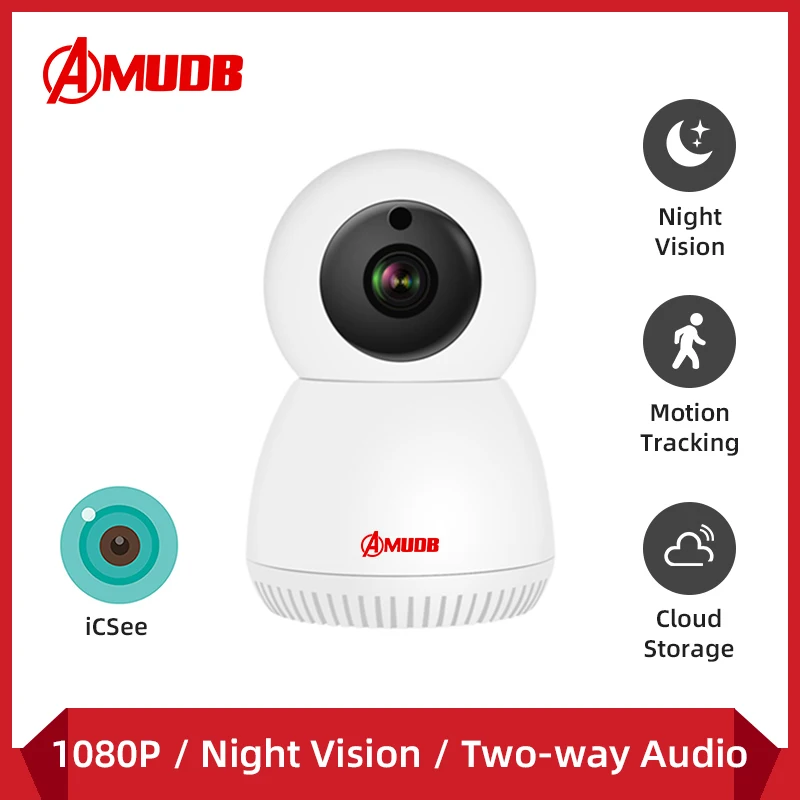 

AMUDB 1080P IP Camera WiFi Wireless Mini Smart Home Security CCTV Camera Two-way Audio Baby Monitor APP ICSEE Free Shipping
