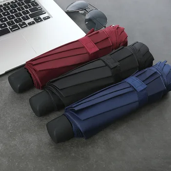 

10 Bone Manual Increase Reverse Folding Three-Fold Umbrella Men and Women Business Umbrellas Advertising Umbrellas Parapluie
