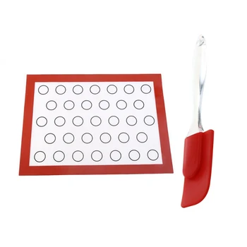 

Fashion2 Pcs Cake Supplies: 1 Pcs Silicone Spatula Cake Mixer Scraper & 1 Pcs Non-Stick Macaron Silicone Baking Mat Pad