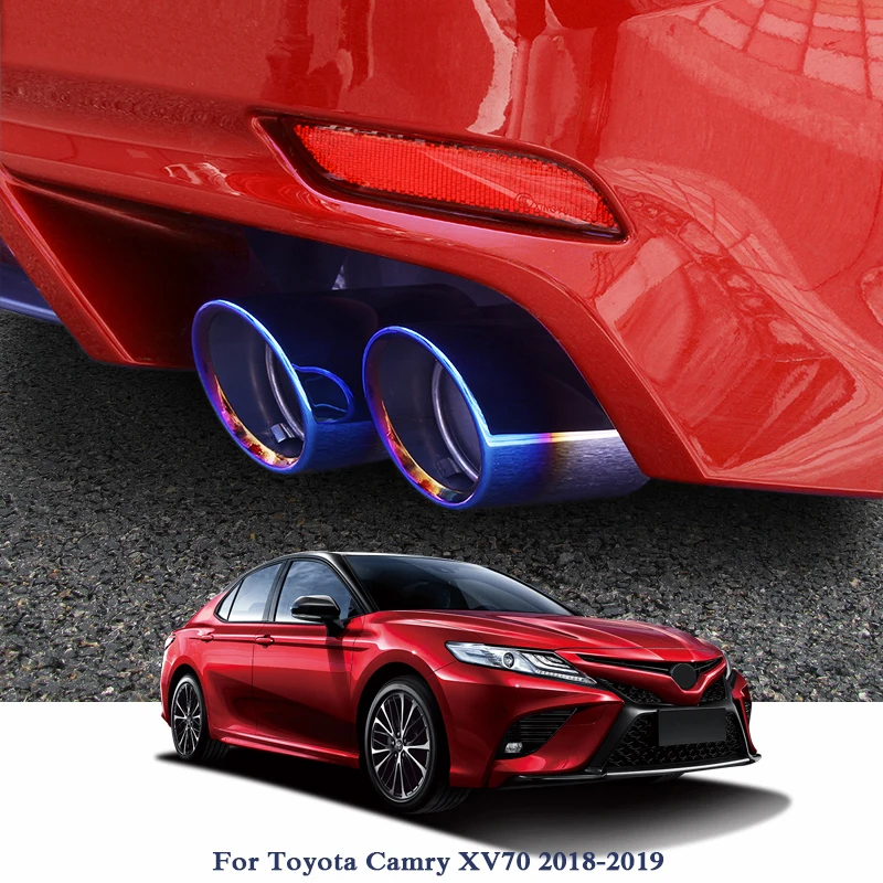 Car Auto Exhaust Muffler Tip Stainless Steel Pipe Trim Modified Car Rear Tail Throat Liner For Toyota Camry Xv70 2018 2019 Chromium Styling Aliexpress