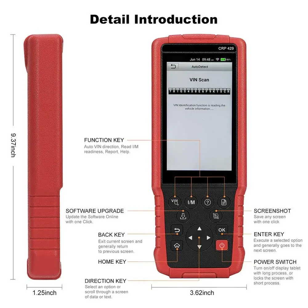 LAUNCH X431 CRP429 OBD2 сканер OBD OBDII EOBD диагностический инструмент все системы авто код читателя ключ инжектор кодирования DPF PK CRP429C