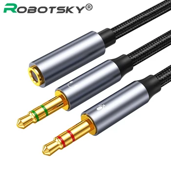 컴퓨터 용 헤드폰 분배기 3.5mm 암 2 듀얼 3.5mm 수 마이크 AUX 오디오 Y 분배기 케이블, 헤드셋-PC 어댑터 0.35M 1M