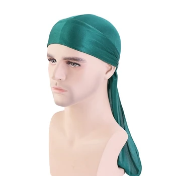 

Men's Thickened Imitation Tie Pirate Hat Long Tail Toe Hair Cap For Sleeping Silk Durag Headband Accessories Satin Styling