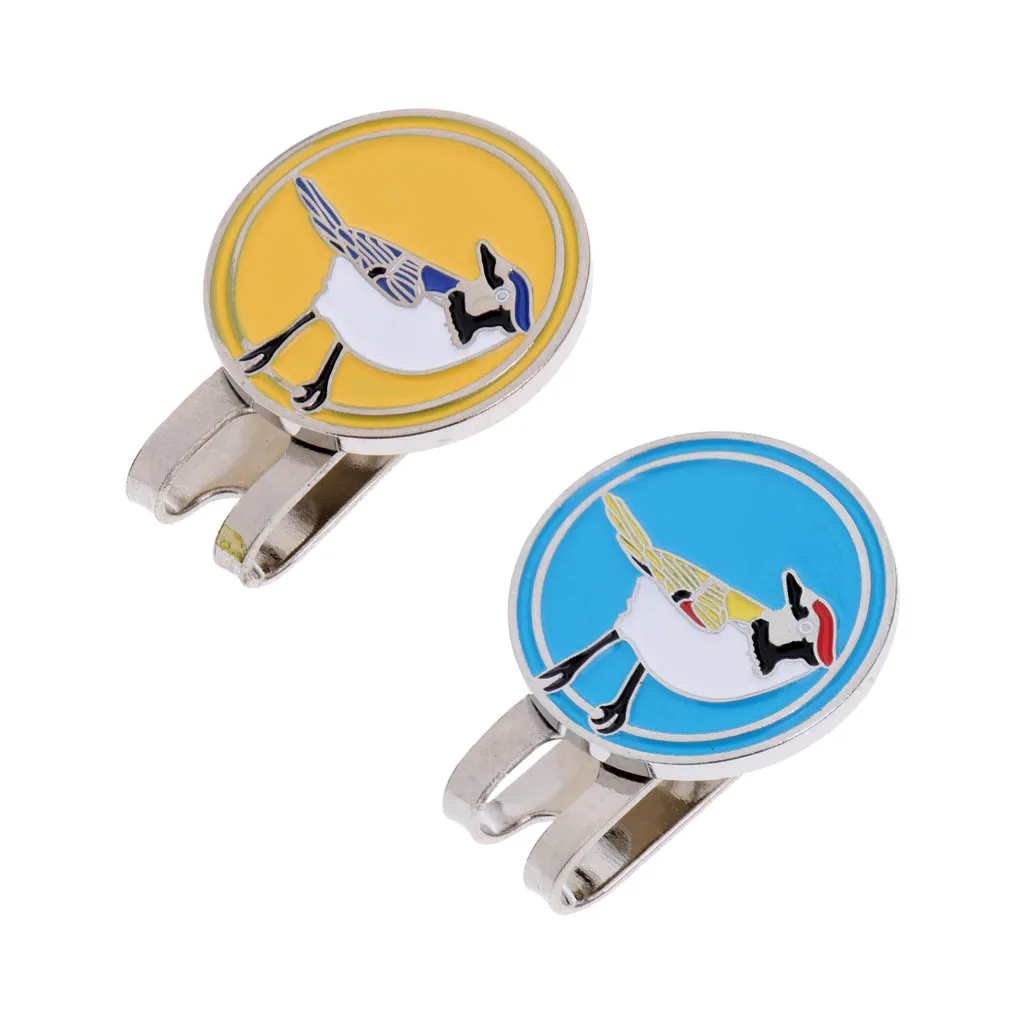 2pcs Golf Ball Marker Magnetic Hat Clip Stylish Cap Clip Gift Poker Card