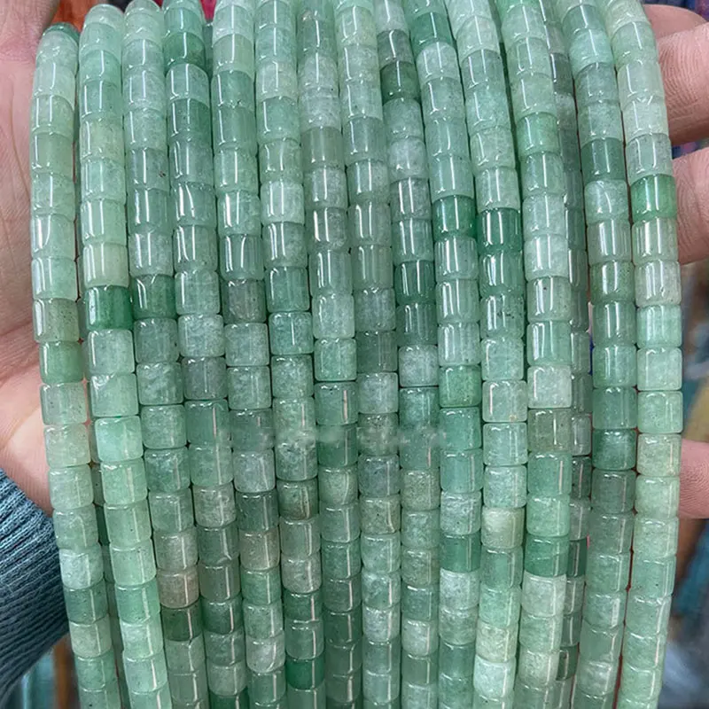 Natural Stone 6x6mm Tube Loose Spacer Beads For Jewelry Making DIY Accessorries Bead For Bracelet Rose Quartzs Tiger Eye Agates