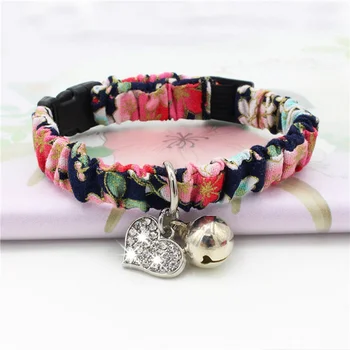 

4 Colors Cat Collar With Bell Handmade Bells Collars Necktie Necklace Adjustable Collar For Cats