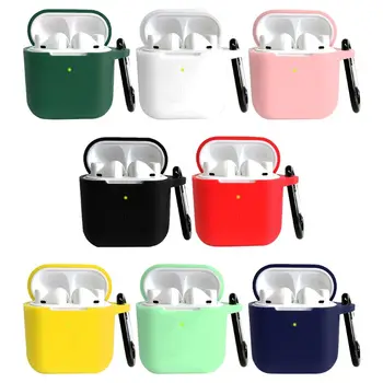 

Flip-open Cover Protective Case Soft Silicone Shell with Carabine for QCY T8 Wireless Bluetooth Earphones Charging Box Protector