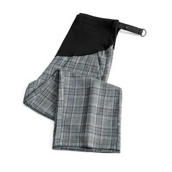 

2020 Rushed Winter Plaid Adjustable Pants For Pregnant Women Maternity Retro Warm Clothes Lattice Pregnancy Trousers Clothing