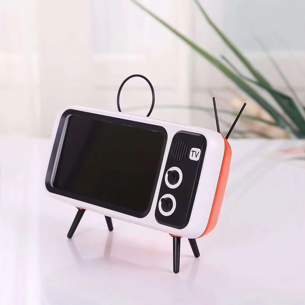 Стерео Bluetooth динамик мобильный телефон кронштейн Фильмы ТВ музыкальный плеер Ретро карманный домашний аудио электрический портативный мини динамик s