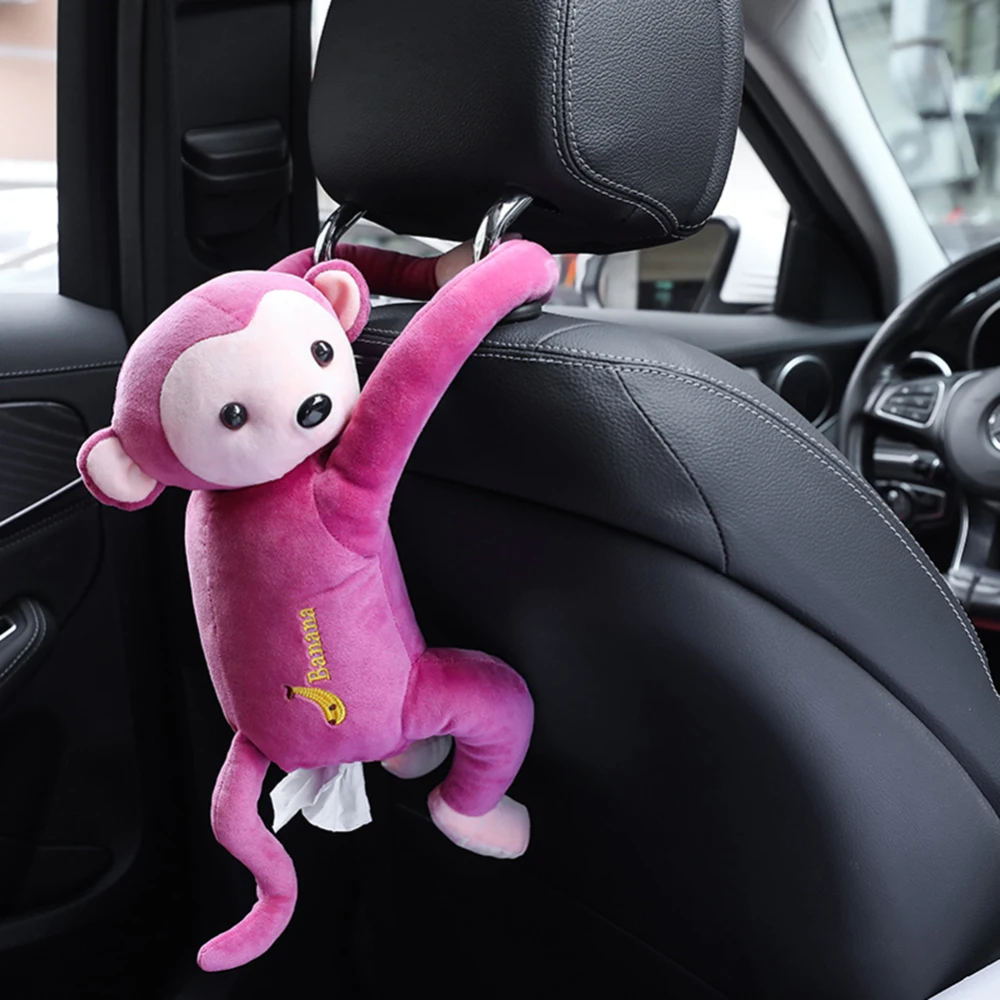 

Cartoon Monkey Paper Napkin Tissue Box Home Car Paper Holder Organizer