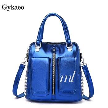 

Gykaeo 2020 Winter Ladies Street Fashion Tote Bags Handbags Women Famous Brands PU Leather Beading Shoulder Bag Sac A Main Femme