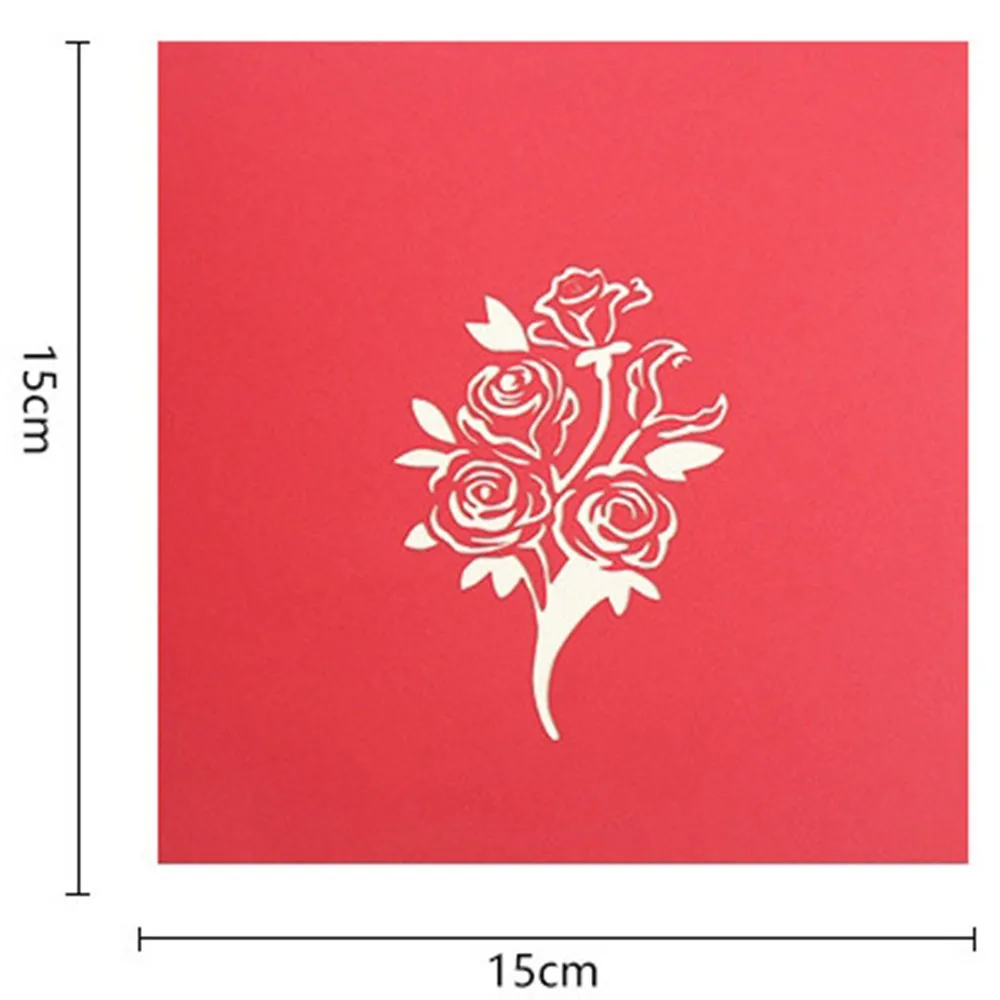 Букет роз всплывающие открытки 3D Поздравительные открытки подарок ручной работы романтическая открытка Цветочная открытка на день матери