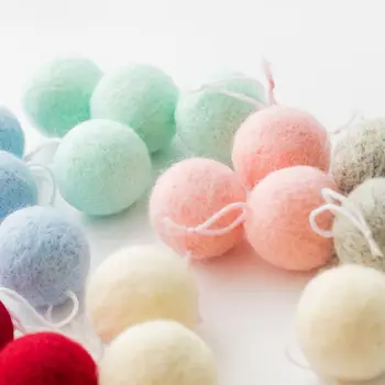 

Wool Felt Ball Colorful Garland Handmade Balls Felt Ball Garlands for Wall Christmas Tree Decoration